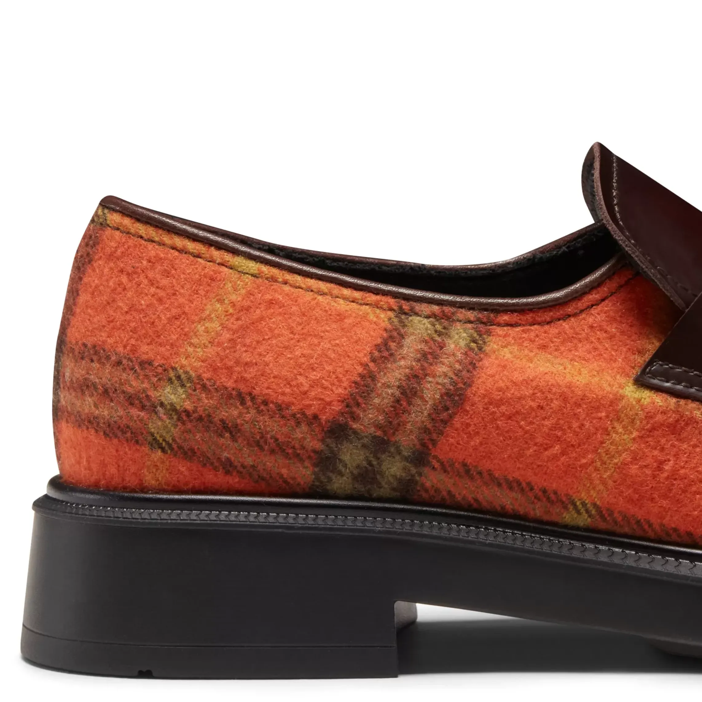 Fratelli Rossetti Orange Tartan fabric loafer|^ Loafers