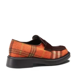 Fratelli Rossetti Orange Tartan fabric loafer|^ Loafers