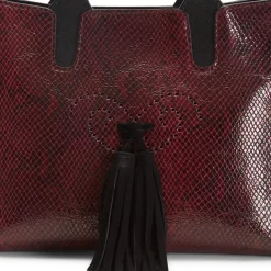 Fratelli Rossetti Small Hobo Tote Bag in plum-coloured leather|^ Bags