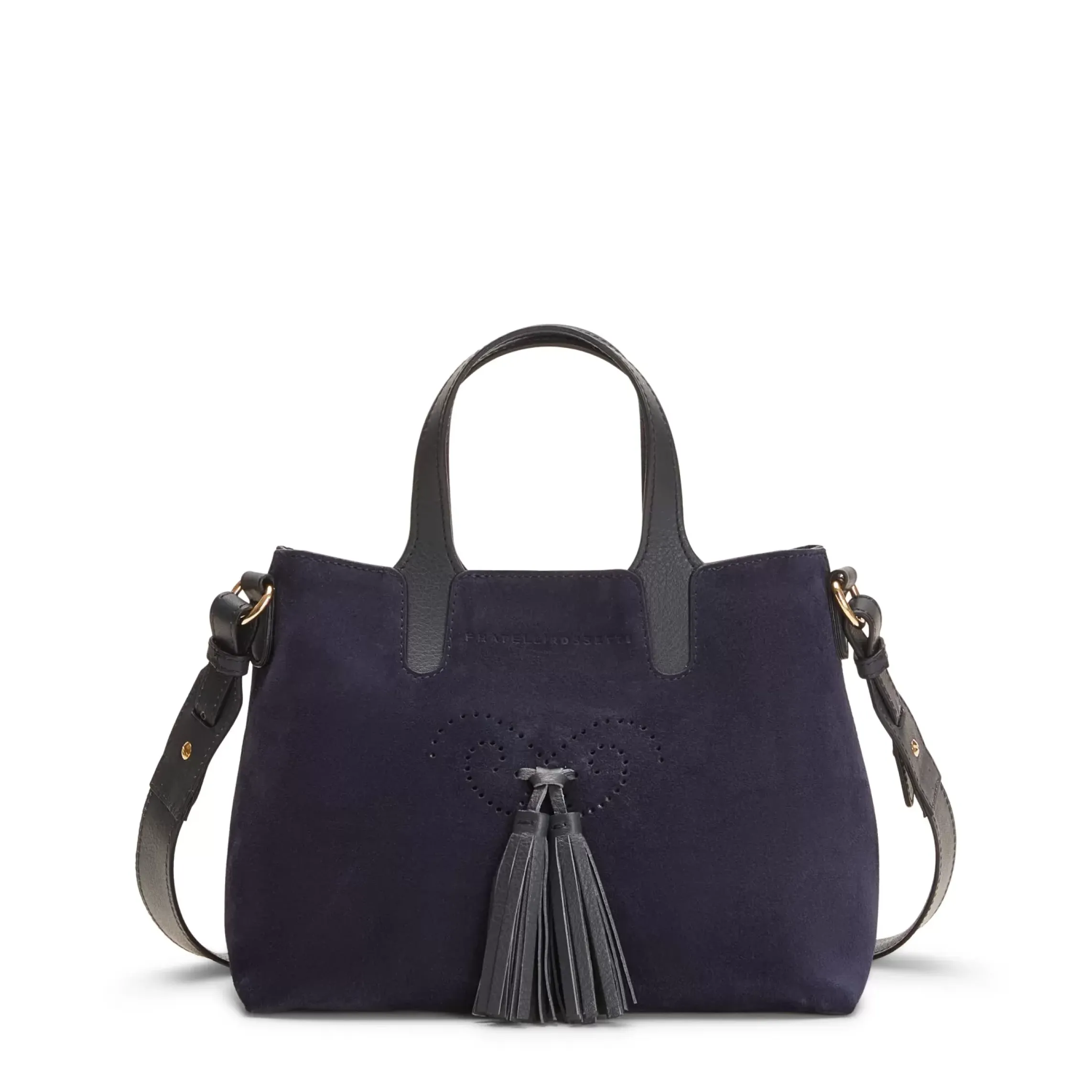 Fratelli Rossetti Small navy blue suede Hobo tote bag|^ Bags
