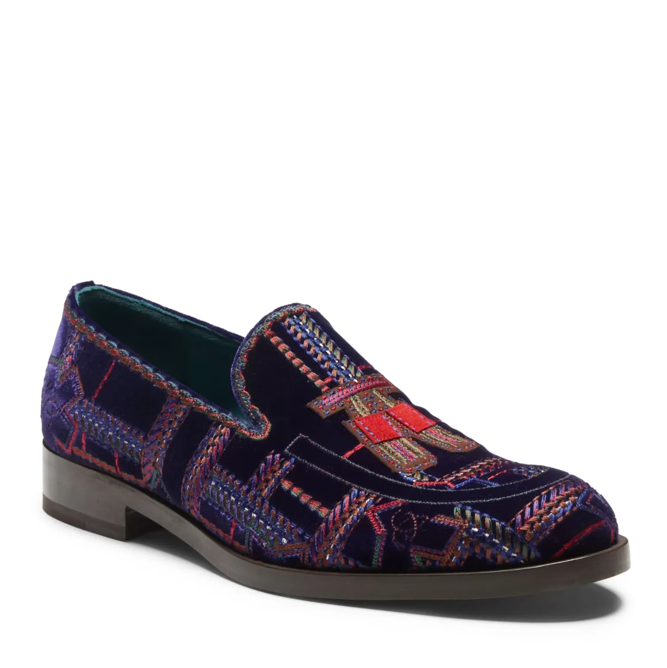 Fratelli Rossetti Special Embroidery Brera loafer in multi-coloured velvet|^ Loafers
