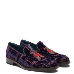 Fratelli Rossetti Special Embroidery Brera loafer in multi-coloured velvet|^ Loafers