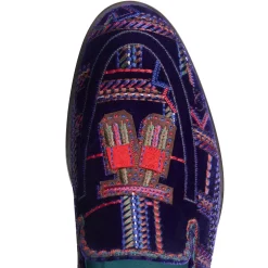 Fratelli Rossetti Special Embroidery Brera loafer in multi-coloured velvet|^ Loafers