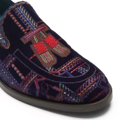 Fratelli Rossetti Special Embroidery Brera loafer in multi-coloured velvet|^ Loafers