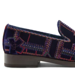 Fratelli Rossetti Special Embroidery Brera loafer in multi-coloured velvet|^ Loafers