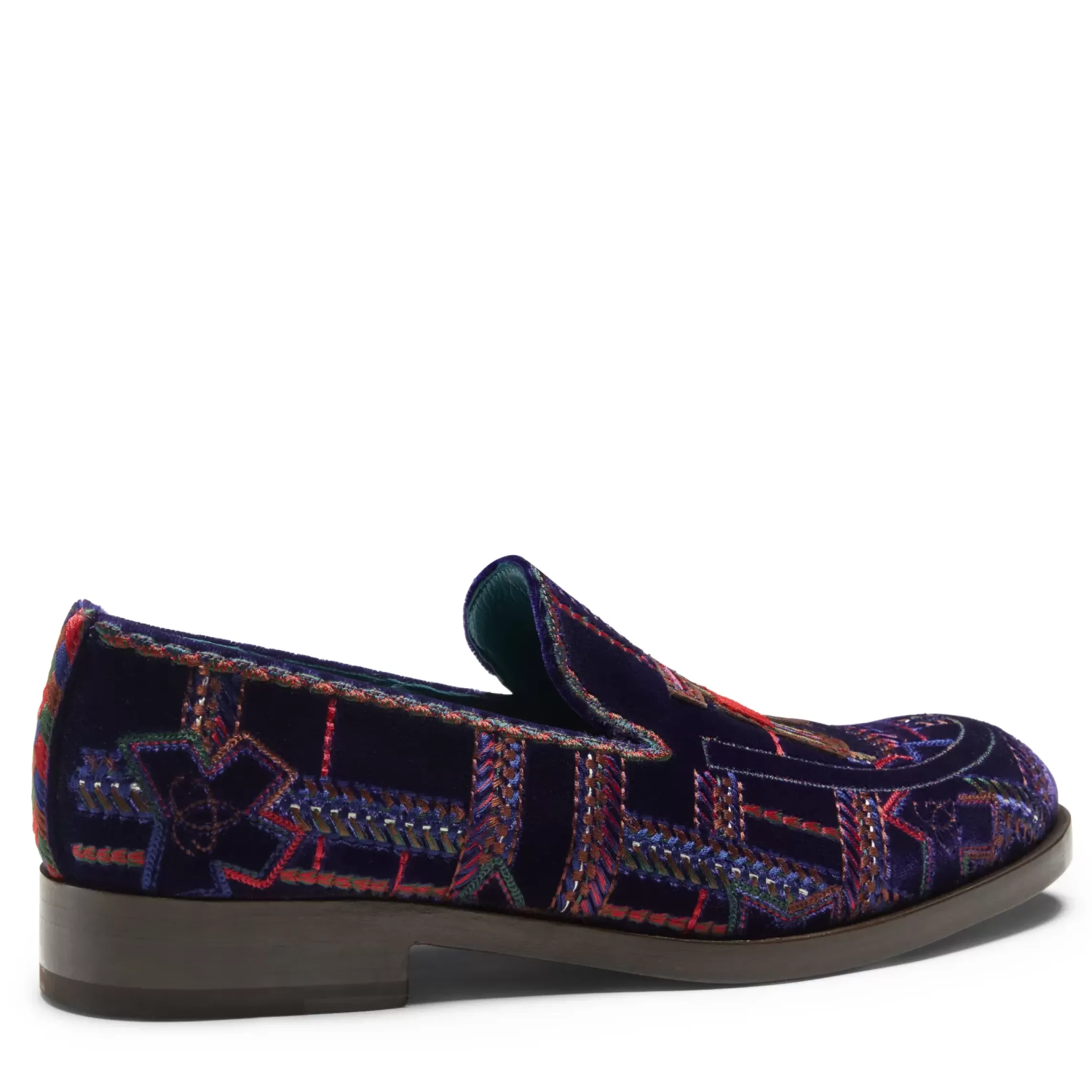 Fratelli Rossetti Special Embroidery Brera loafer in multi-coloured velvet|^ Loafers