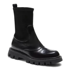 Fratelli Rossetti Stivaletto in pelle e suede da donna colore nero-^ Ankle Boots