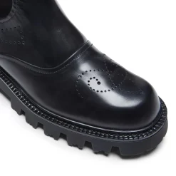 Fratelli Rossetti Stivaletto in pelle e suede da donna colore nero-^ Ankle Boots