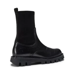 Fratelli Rossetti Stivaletto in pelle e suede da donna colore nero-^ Ankle Boots