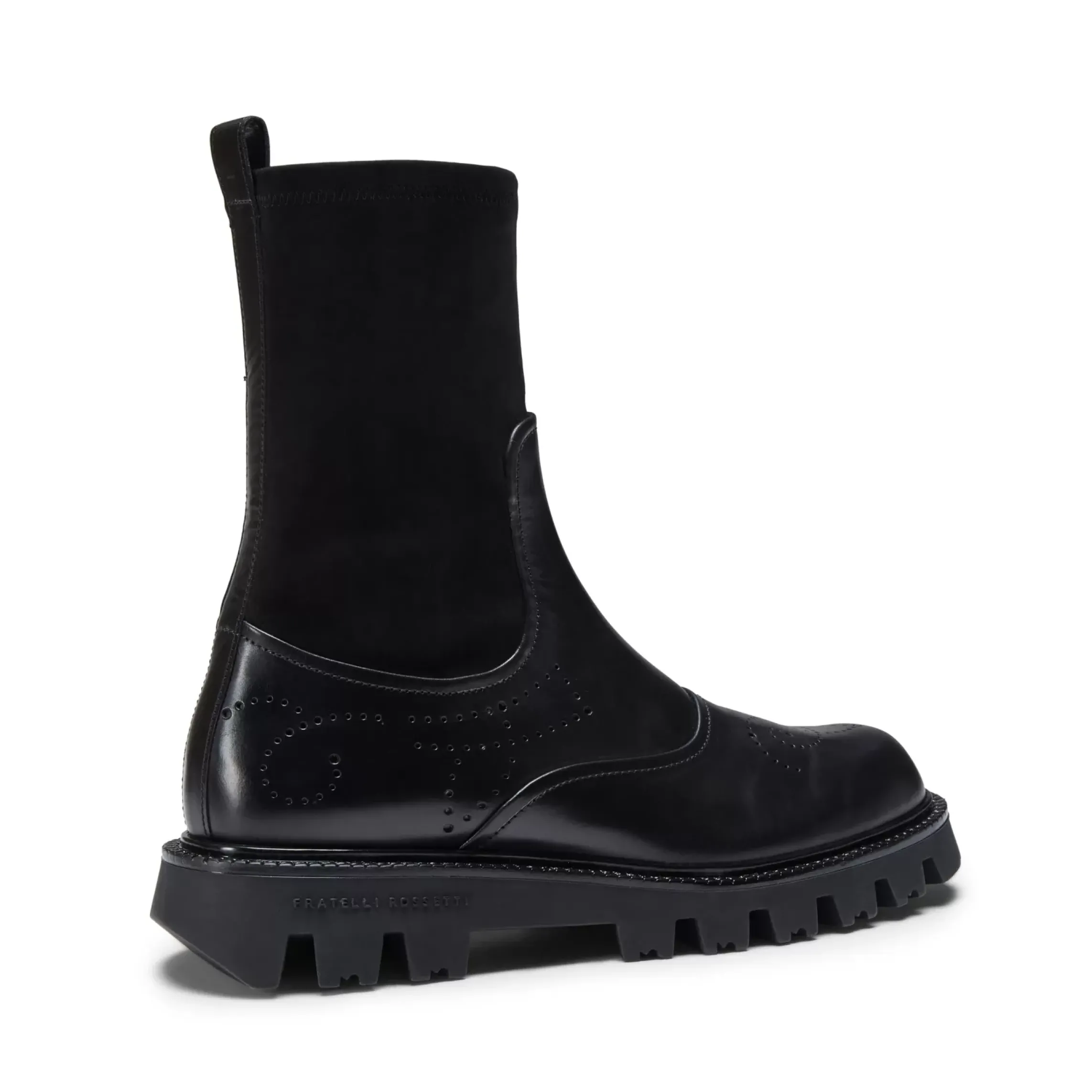 Fratelli Rossetti Stivaletto in pelle e suede da donna colore nero-^ Ankle Boots