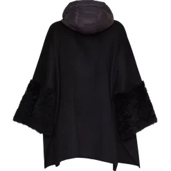 Fratelli Rossetti Women’s beige cape in wool and shearling|^ Outerwear