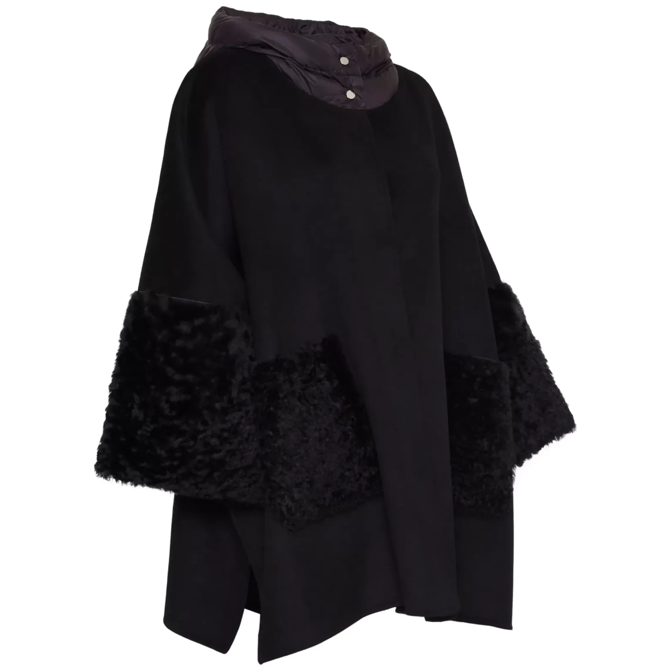 Fratelli Rossetti Women’s beige cape in wool and shearling|^ Outerwear