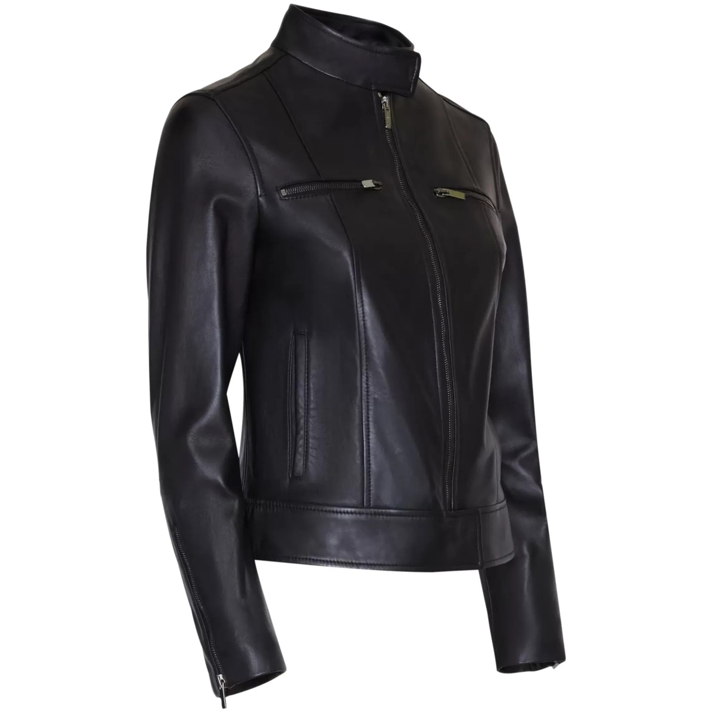 Fratelli Rossetti Women’s black nappa leather jacket|^ Outerwear