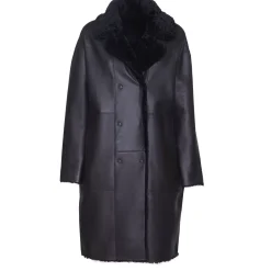 Fratelli Rossetti Women’s black shearling coat|^ Outerwear
