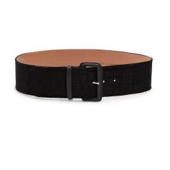 Fratelli Rossetti Women's black velvet belt|^ Belts