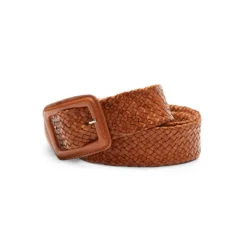 Fratelli Rossetti Women's cognac woven leather belt |^ Accessories
