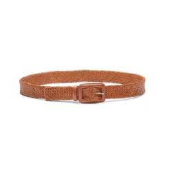 Fratelli Rossetti Women's cognac woven leather belt |^ Belts