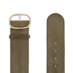 Fratelli Rossetti Women's forest green suede belt|^ Accessories