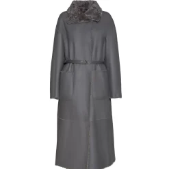 Fratelli Rossetti Women’s grey shearling coat|^ Outerwear