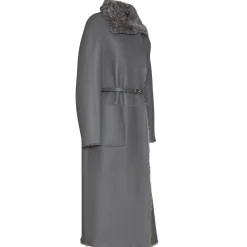 Fratelli Rossetti Women’s grey shearling coat|^ Outerwear