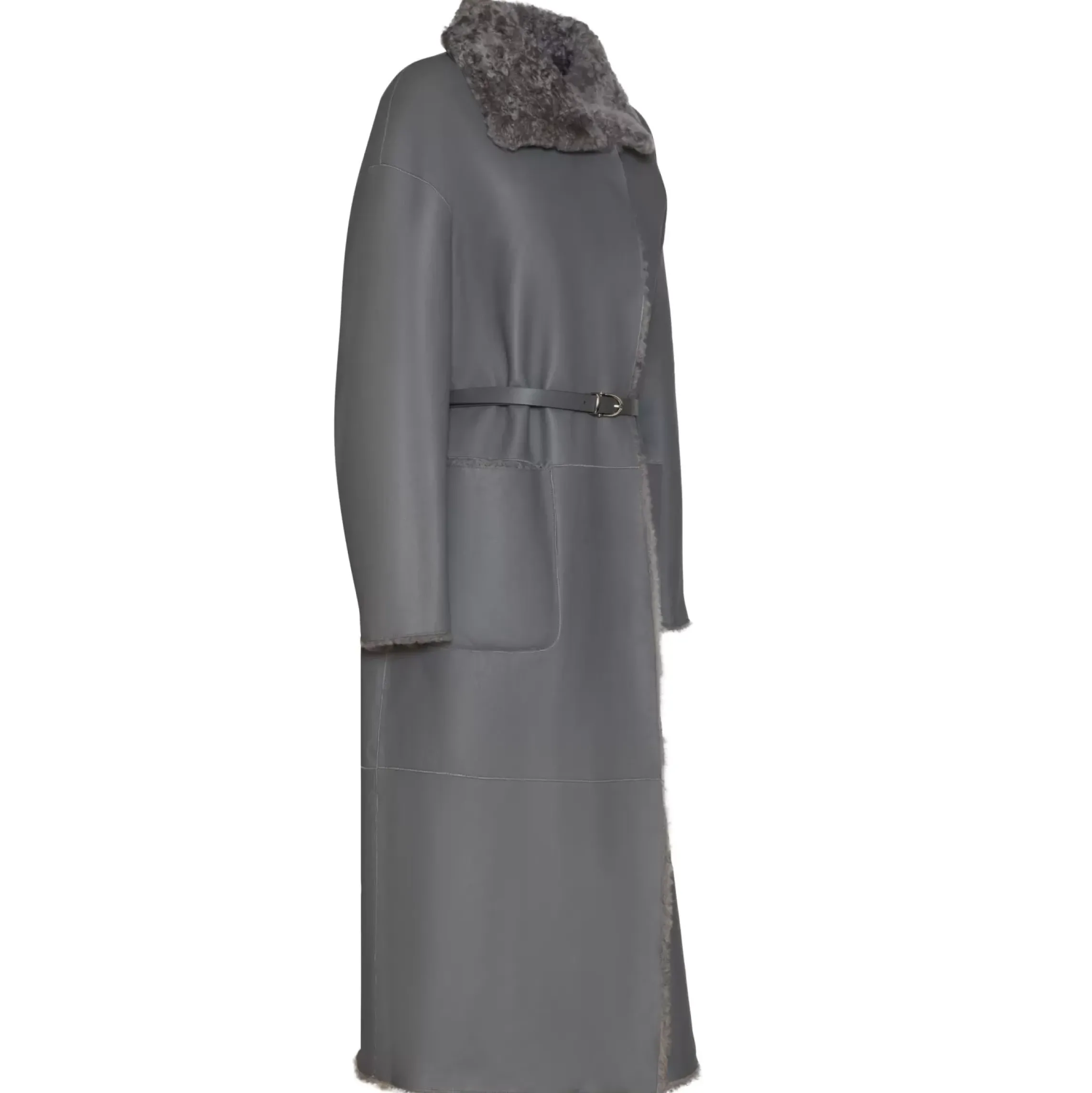 Fratelli Rossetti Women’s grey shearling coat|^ Outerwear