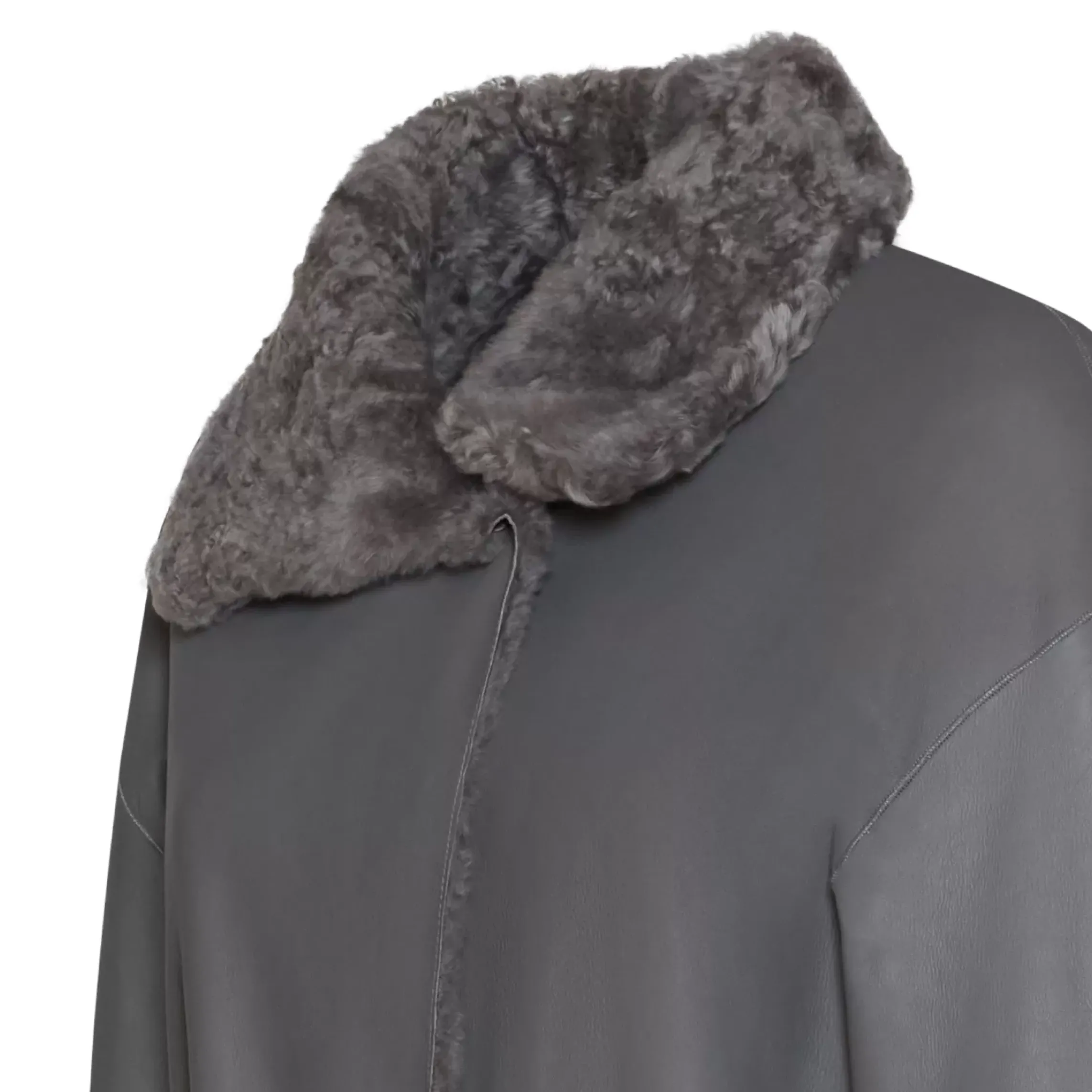 Fratelli Rossetti Women’s grey shearling coat|^ Outerwear