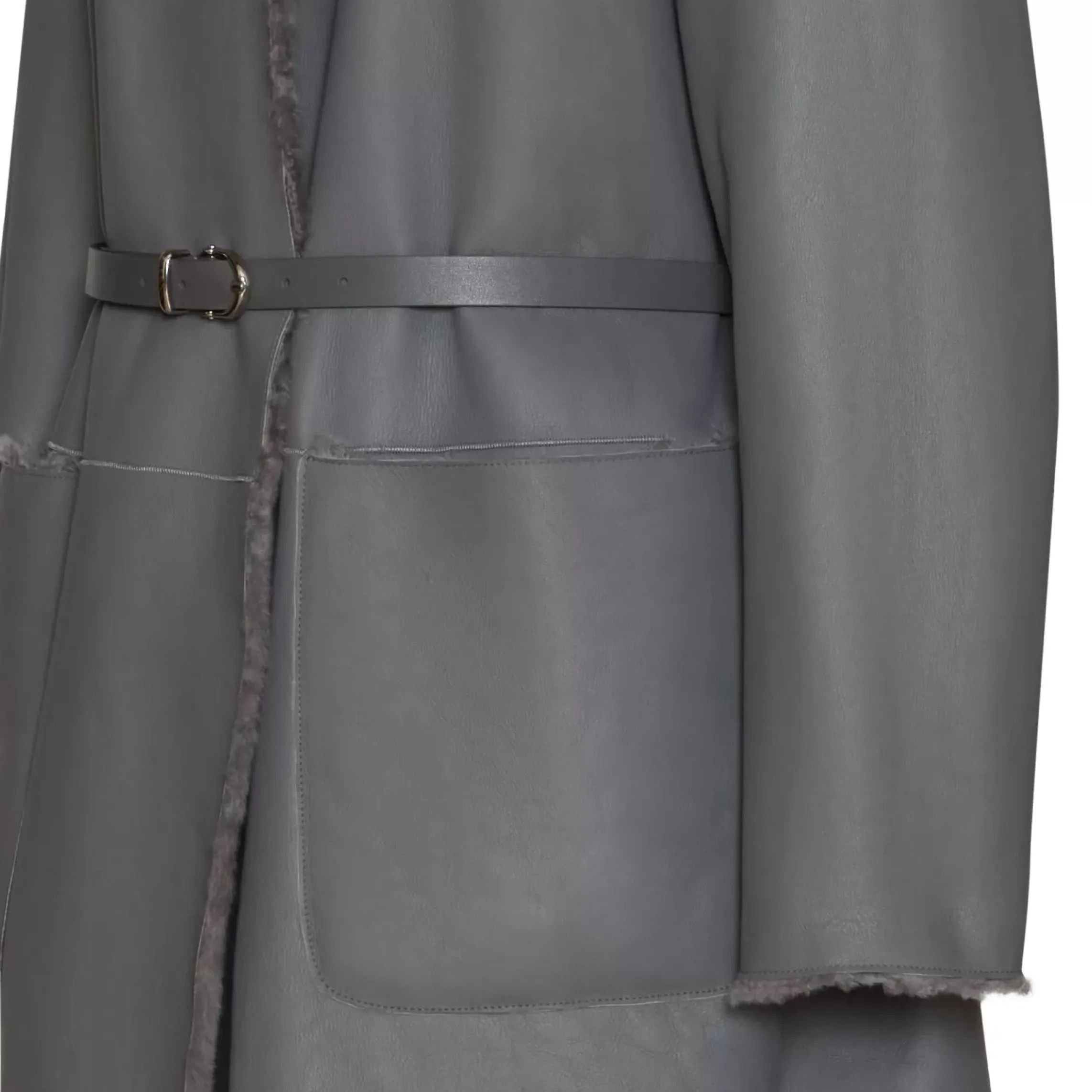 Fratelli Rossetti Women’s grey shearling coat|^ Outerwear