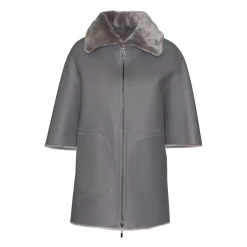 Fratelli Rossetti Women’s grey shearling jacket|^ Outerwear