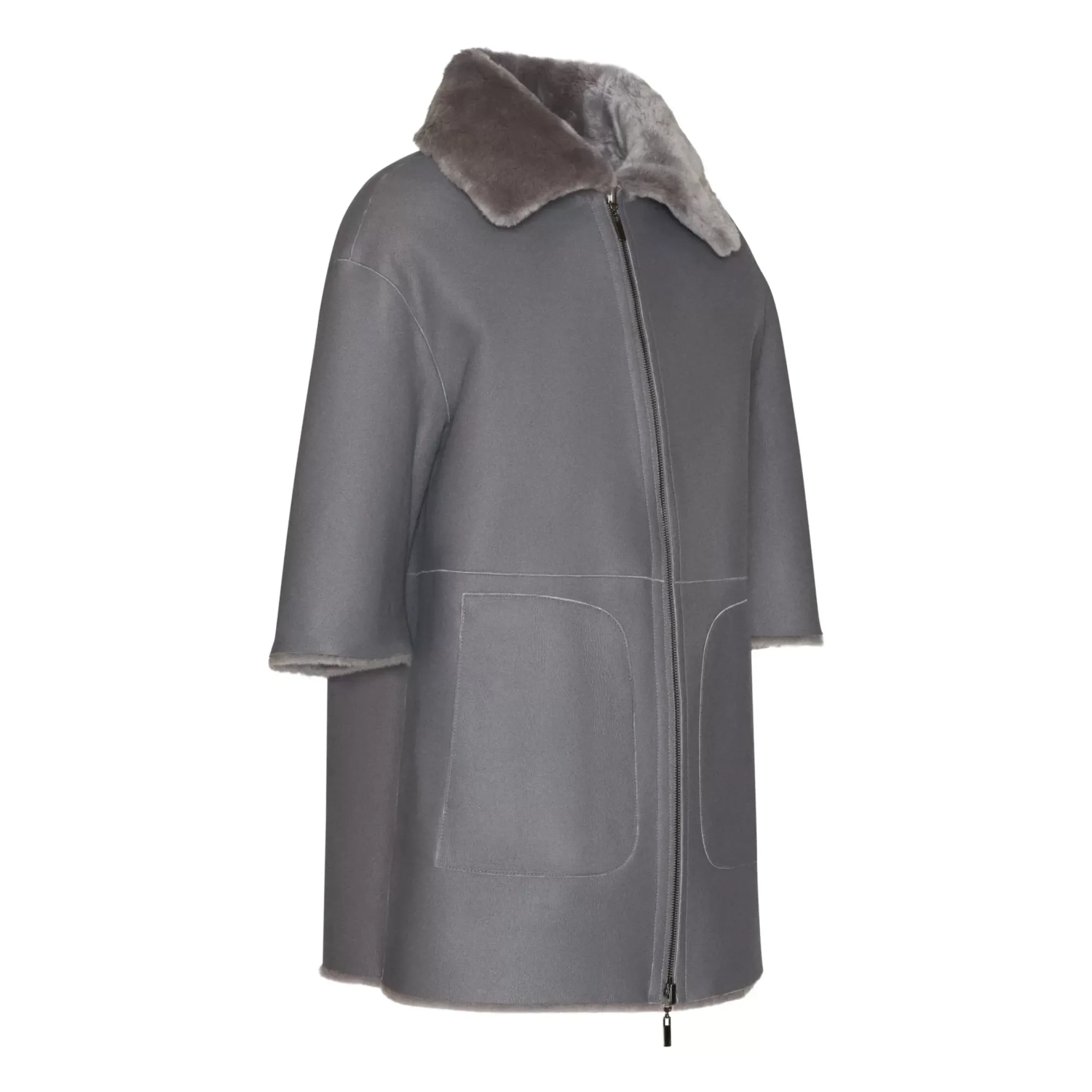 Fratelli Rossetti Women’s grey shearling jacket|^ Outerwear