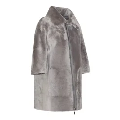 Fratelli Rossetti Women’s grey shearling jacket|^ Outerwear