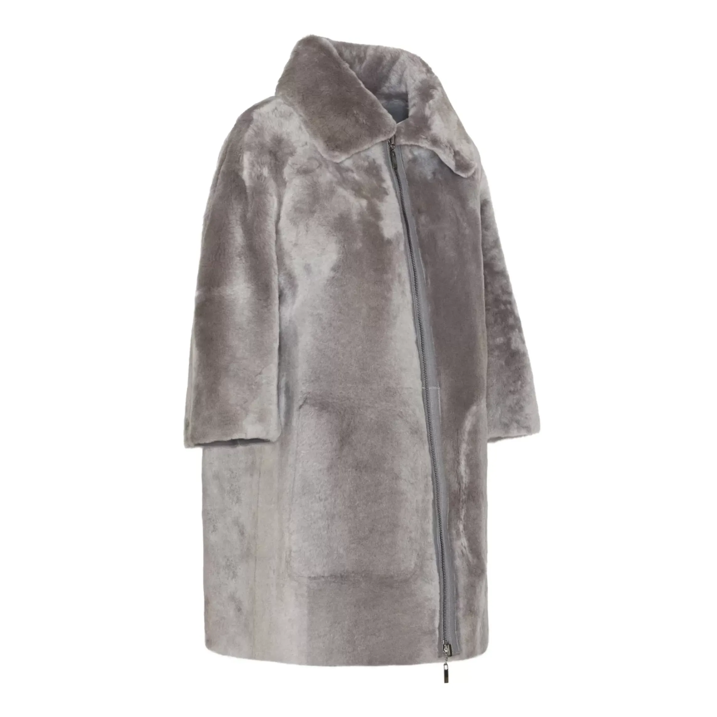 Fratelli Rossetti Women’s grey shearling jacket|^ Outerwear