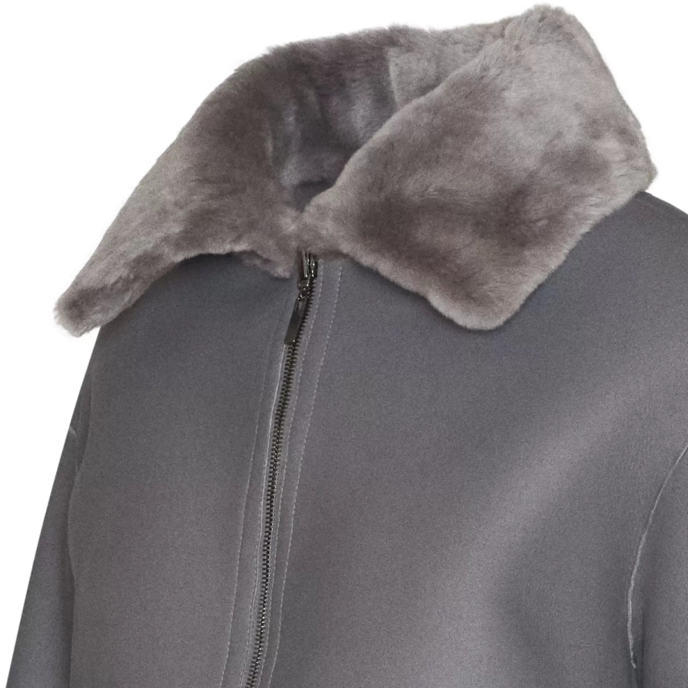 Fratelli Rossetti Women’s grey shearling jacket|^ Outerwear