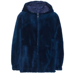 Fratelli Rossetti Women's reversible blue shearling bomber jacket|^ Outerwear