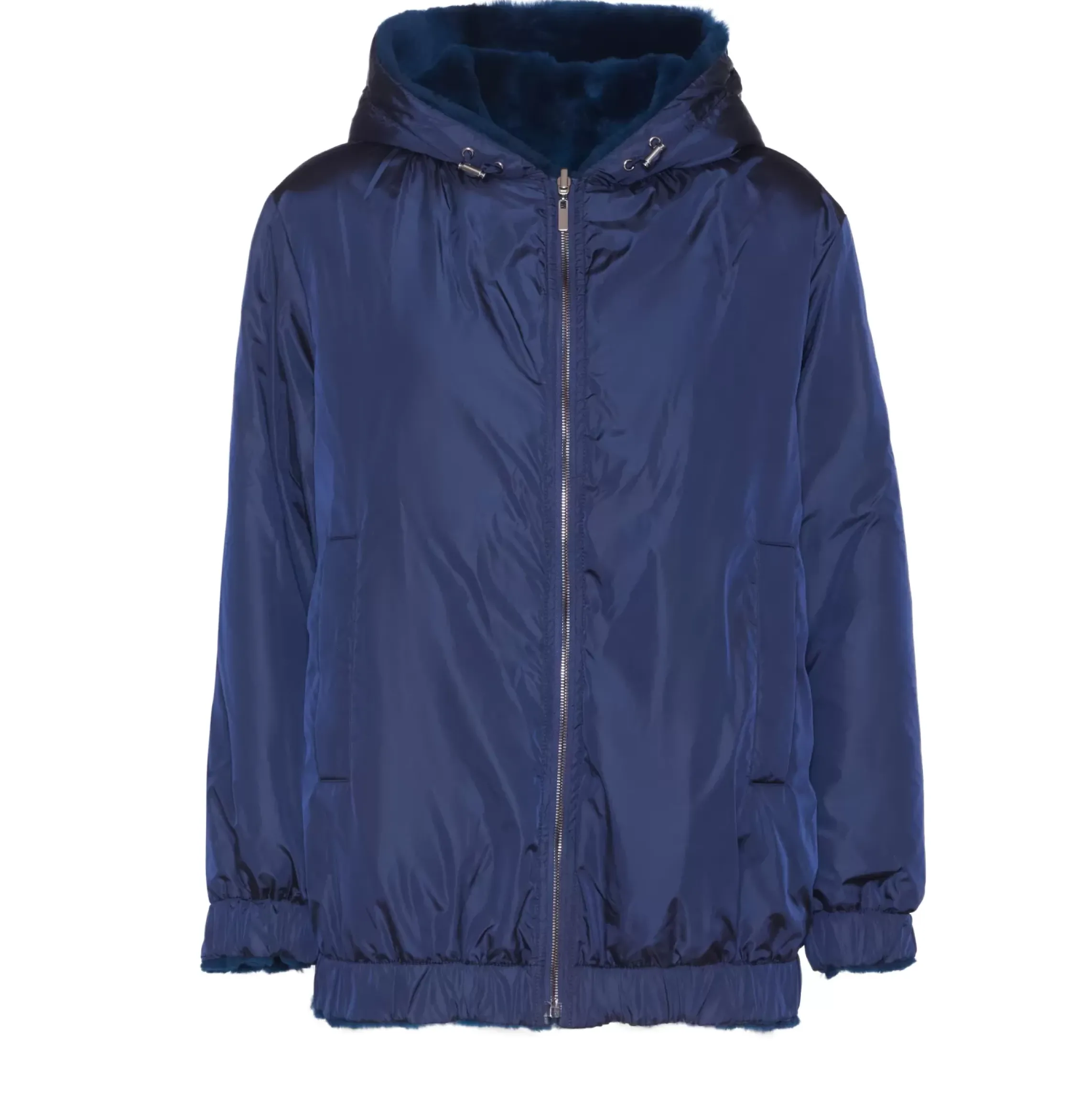 Fratelli Rossetti Women's reversible blue shearling bomber jacket|^ Outerwear